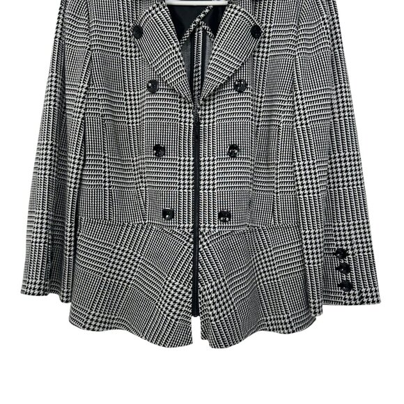 Tahari Arthur S. Levine Womens Military Buttoned Plaid Jacket Size 12 Zip Front - Picture 11 of 11